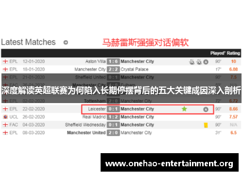 深度解读英超联赛为何陷入长期停摆背后的五大关键成因深入剖析